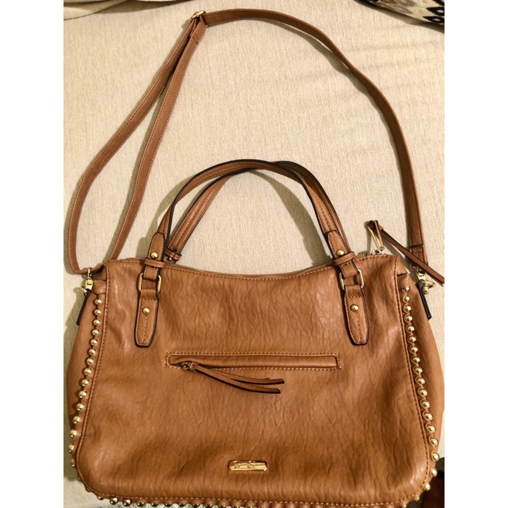Jessica Simpson - Gold Studded, Caramel Hobo Purse